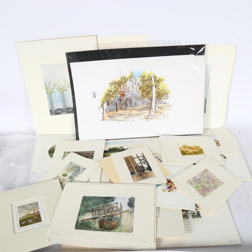 2834 - A large collection of limited edition watercolour, artist's proofs and other pictures, including Ric... 