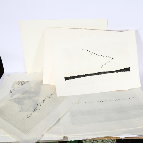 2837 - A folio of lithographs, various scenes, including artist's proofs, by Liz Shepherd dated June 1980, ... 