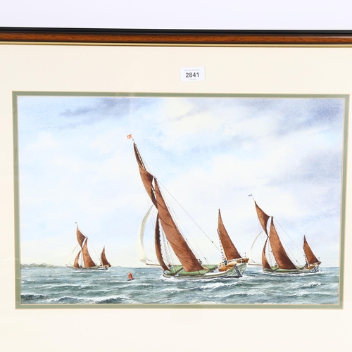 2841 - Alan Everard, watercolour, racing on the estuary, 