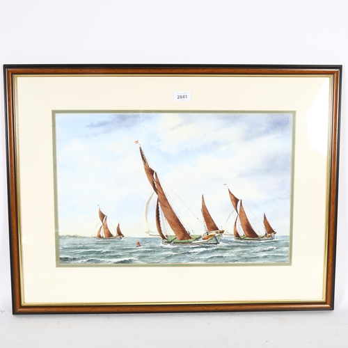 2841 - Alan Everard, watercolour, racing on the estuary, 