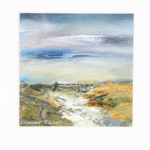 2845 - Lynne Frost, watercolour, panoramic view, 38cm x 38cm overall, framed