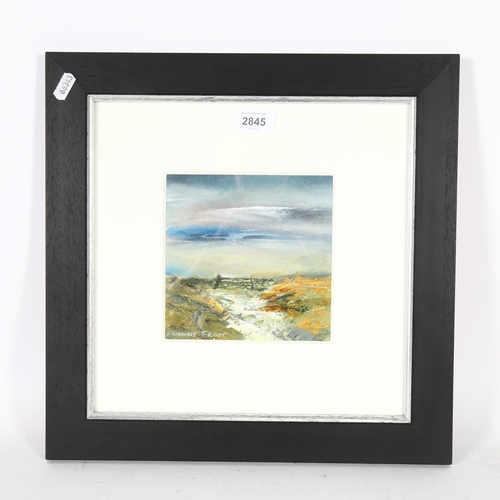 2845 - Lynne Frost, watercolour, panoramic view, 38cm x 38cm overall, framed