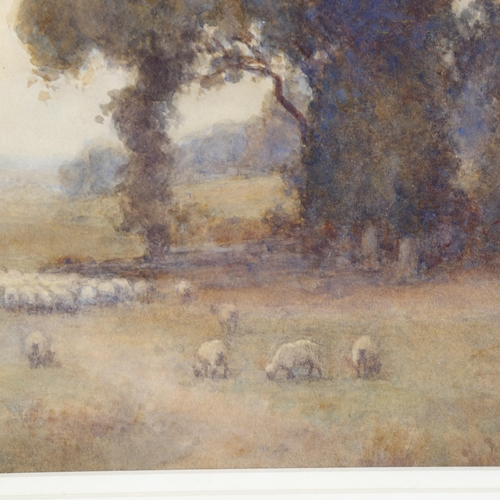 2849 - Albert Ernest Brockbank (1862-1958), watercolour of sheep herding, signed, 15