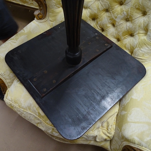 2253 - A 19th century Rosewood rectangular occasional table, on turned and fluted column with platform base... 