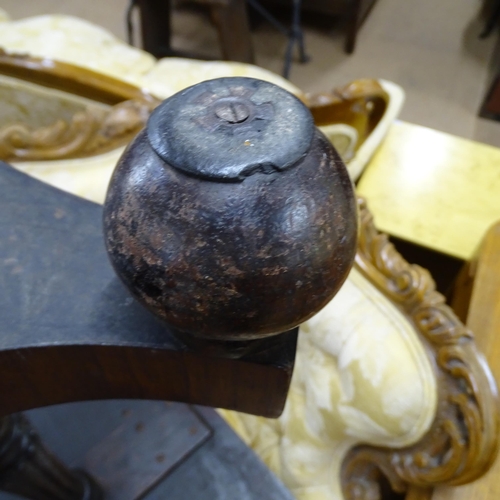 2253 - A 19th century Rosewood rectangular occasional table, on turned and fluted column with platform base... 