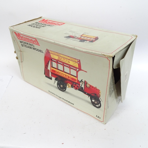 73 - MAMOD - Working steam model of Red London omnibus, in original box, with tags attached.