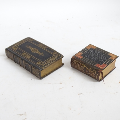 486 - A collection of mainly 19th century tooled half and full leather-bound miniature books, including 2 ... 