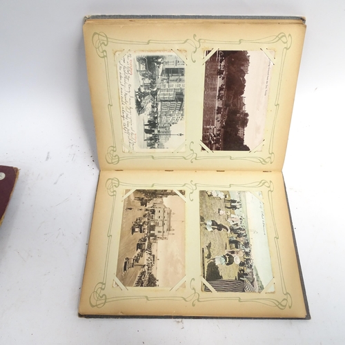 655 - 2 early 20th century postcard albums, including topographical, fairies, greeting cards, including sc... 