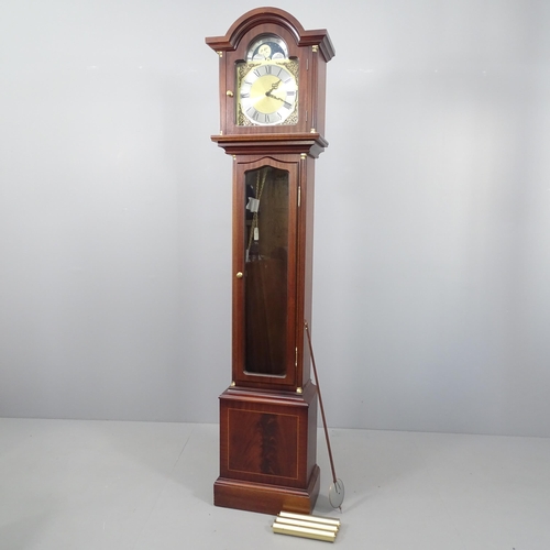 2087 - A modern mahogany-cased longcase clock, with 10