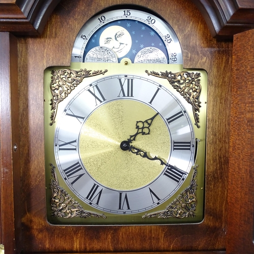 2087 - A modern mahogany-cased longcase clock, with 10