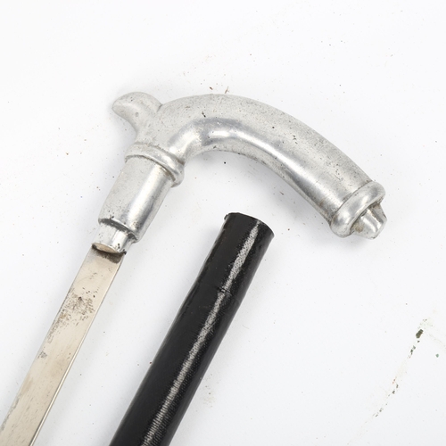 104 - ** Withdrawn **An aluminium-handled sword stick, early 20th century