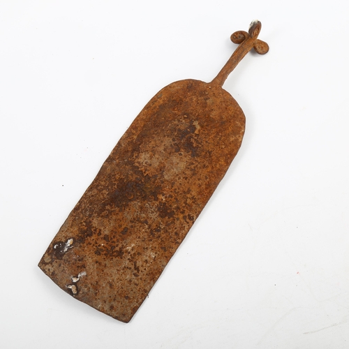 11 - African Chumba (Nigeria) Tribal iron hoe currency, length 34cm