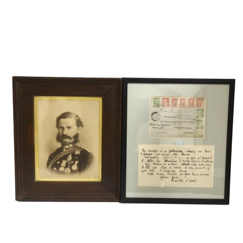 126 - An original photograph of Matthew Dixon VC (1821 - 1905), together with an interesting framed re-dir... 