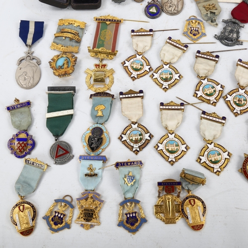 127 - A collection of Masonic enamel regalia