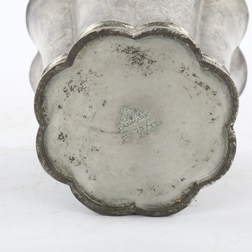 138 - JUST ANDERSEN DENMARK - a white metal vase, circa 1930 - 39 of lobed circular form, height 11cm