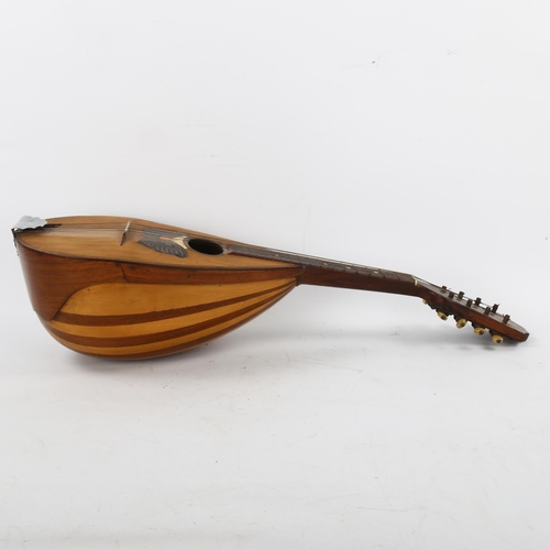 147 - A 19th century Italian rosewood and satinwood mandolin