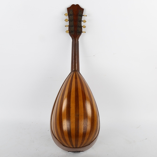 147 - A 19th century Italian rosewood and satinwood mandolin