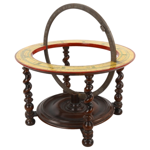 148 - A mahogany desk-top globe stand to hold 12