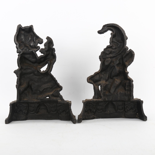 151 - A pair of Victorian cast-iron Punch and Judy door stops, height 33cm