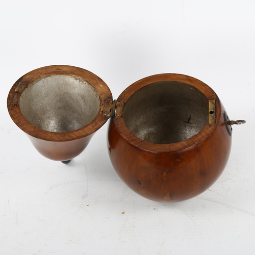 164 - An Antique pearwood tea caddy in the form of a pear, height 18cm