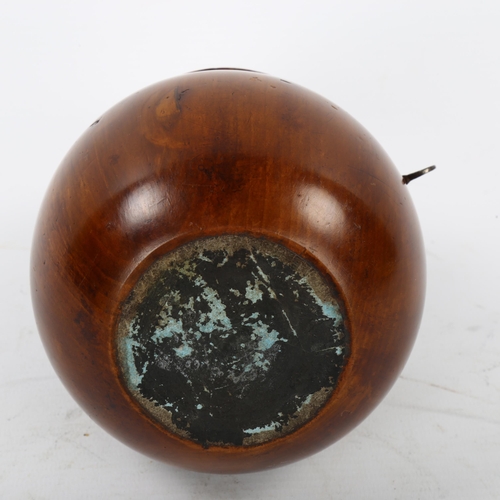 164 - An Antique pearwood tea caddy in the form of a pear, height 18cm