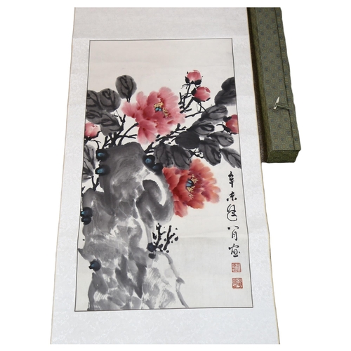 170 - A Chinese scroll, boxed