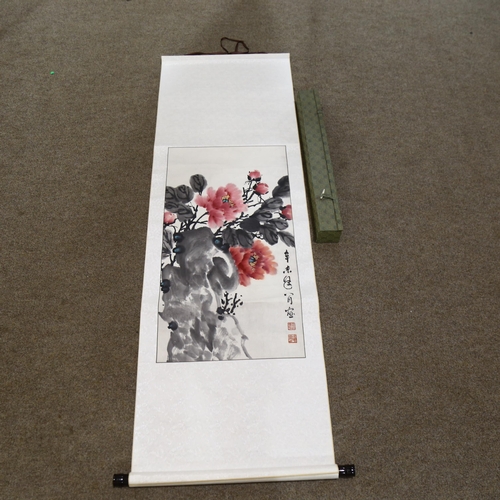 170 - A Chinese scroll, boxed