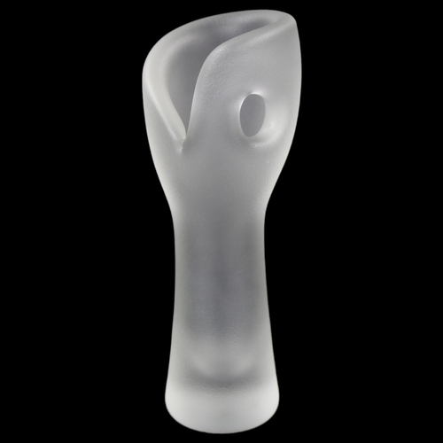 173 - TIMO SARPENEVA for Iittala, 1951, a frosted glass Devils Fist vase, signed to base, h 19cm