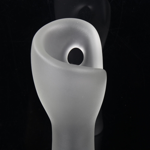 173 - TIMO SARPENEVA for Iittala, 1951, a frosted glass Devils Fist vase, signed to base, h 19cm