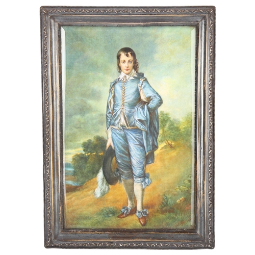 178 - 19th century miniature painting on ivorine, after Thomas Gainsborough, The Blue Boy, signed with mon... 