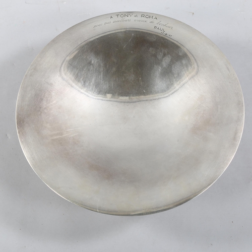 184 - CHRISTIAN FJERDINGSTAD for CHRISTOFLE - a large electroplate fruit bowl, circa 1940, diameter 35cm