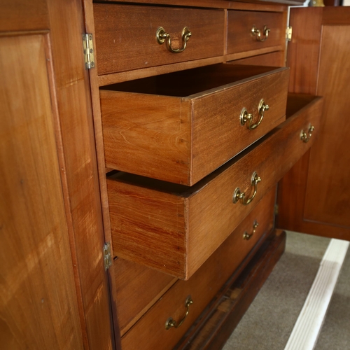 203 - A 19th century mahogany cabinet with fitted internal drawers, height 123cm, width 129cm, depth 61cm