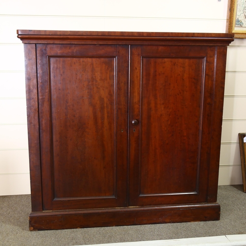 203 - A 19th century mahogany cabinet with fitted internal drawers, height 123cm, width 129cm, depth 61cm