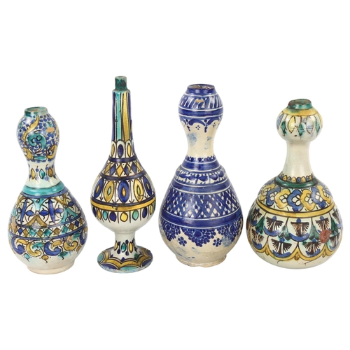 30 - A group of 4 Moroccan Islamic pottery vases, largest height 25cm (4)