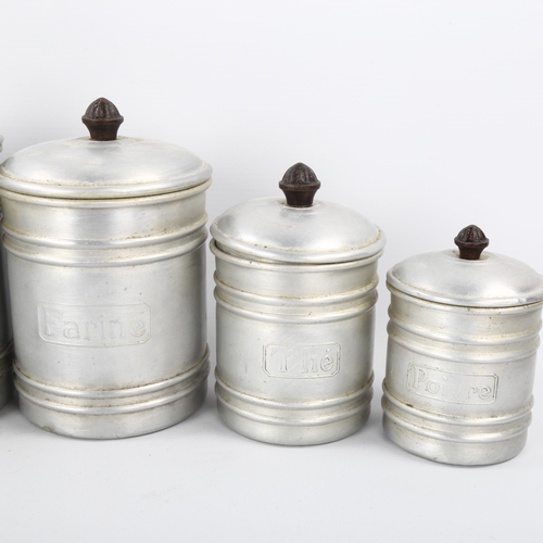 42 - A group of mid-20th century aluminium kitchen storage jars