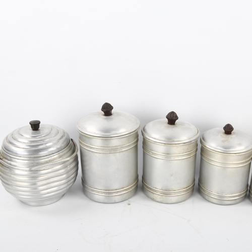 42 - A group of mid-20th century aluminium kitchen storage jars