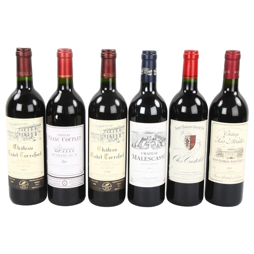 61 - 6 bottles of Claret - a mixed group of Bordeaux wine from 1999 to 2002 vintage (6)