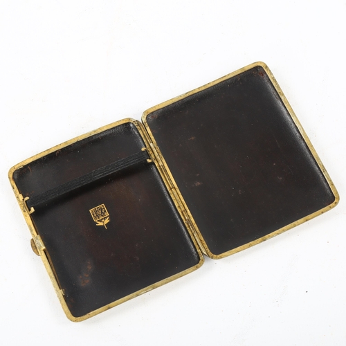 73 - A Japanese Komai cigarette case, decorated allover with vine leaves, seal mark 8.5 x 7cm