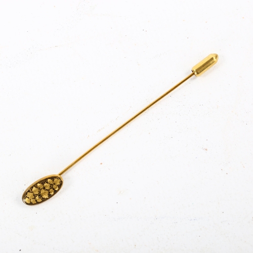 74 - A Japanese Komai stickpin with seal mark, length 7cm