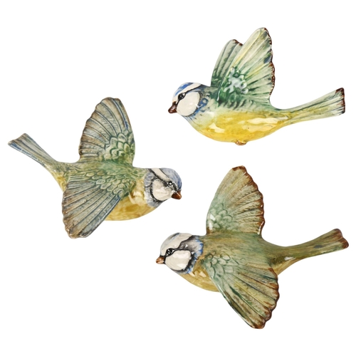 82 - A group of 3 Beswick wall-plaque Blue Tit figures, 705, 706, 707