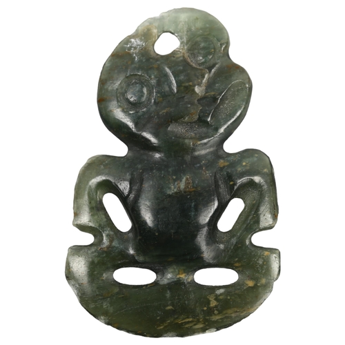 83 - A Maori nephrite Hei Tiki pendant, length 6cm