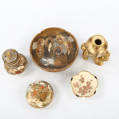 88 - A small group of Japanese Satsuma porcelain items