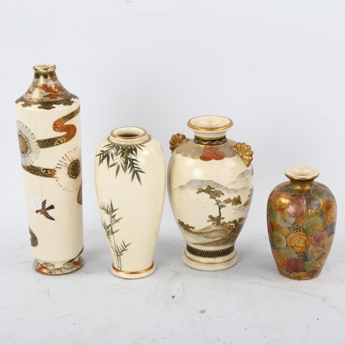 89 - 4 various Japanese Satsuma porcelain vases