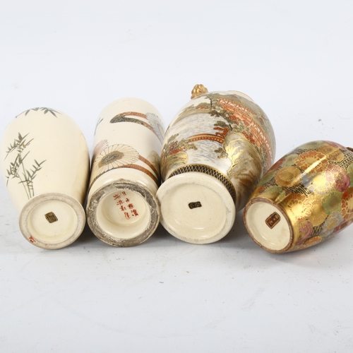 89 - 4 various Japanese Satsuma porcelain vases