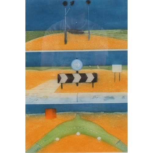 406 - Joan Williams, Beside The Sea, coloured etching, signed in pencil, no. 6/50, plate 49cm x 34cm, fram... 