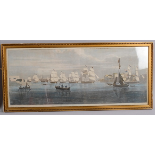 412 - Contemporary oil on board, ship portrait, 45cm x 60cm, watercolour, US sailing ship Angelina, 38cm x... 