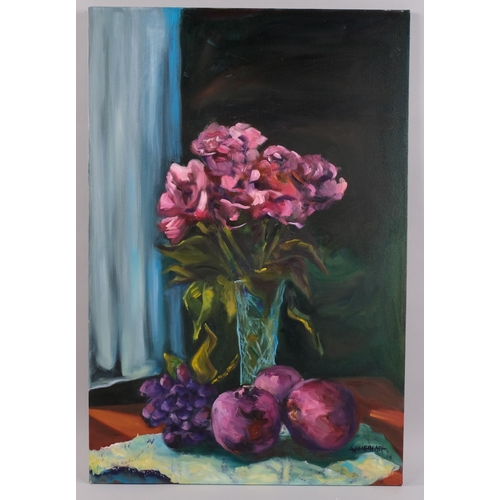 428 - Whitehead, still life study, oil on canvas, signed, 91cm x 61cm, unframed