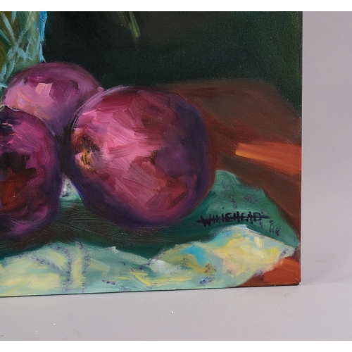 428 - Whitehead, still life study, oil on canvas, signed, 91cm x 61cm, unframed