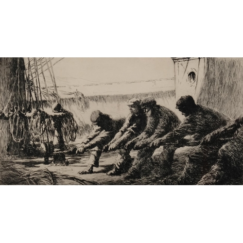 434 - Arthur Briscoe (1920 - 1997), the shadow of the mainsail, etching, signed in pencil, plate 16cm x 30... 