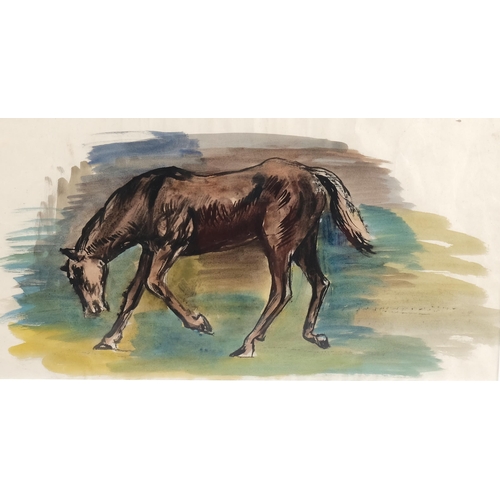 439 - Rowland Suddaby (1912 - 1972), horse, unsigned, 28cm x 53cm, framed, provenance: artist's studio sal... 